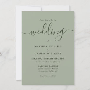 Convite Sage Green Modern Wedding
