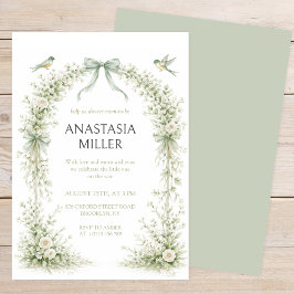 Convite Sage Green Nesting Party Baby Shower