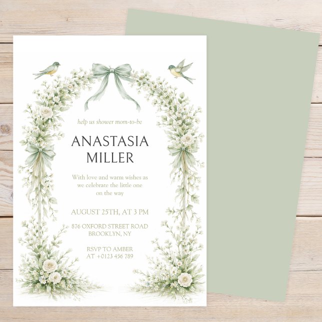 Convite Sage Green Nesting Party Baby Shower (Criador carregado)