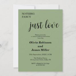 Convite Sage Green Nothing Fancy Just Love Casual Wedding