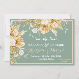 Convite Sage Green Pampas Grass Floral Casamento Sage Data