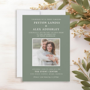 Convite Sage Green Photo Wedding