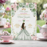 Convite Sage Green Pink Mis Quince 15 Anos Crown<br><div class="desc">Quinceañera Sage Green Pink Crown Invitation Mis Quince 15 Anos,  16º Aniversário, </div>