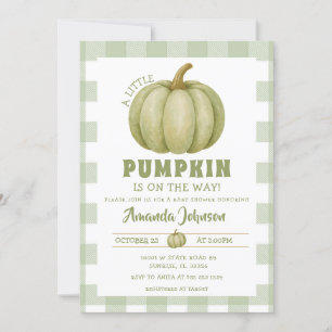 Convite Sage Green Pumpkin está a caminho do Chá de fralda