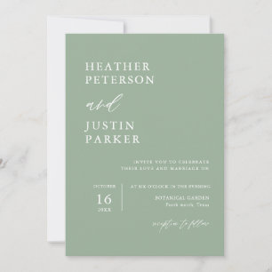 Convite Sage Green Rustic Simple Casamentos