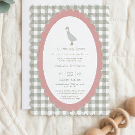 Convite Sage Green Silly Little Goose Baby Shower QR Code 