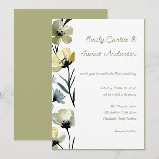 Convite Sage Green & Soft Yellow Botanical Wedding
