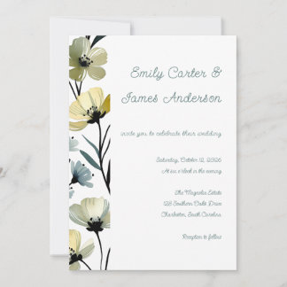 Convite Sage Green & Soft Yellow Botanical Wedding