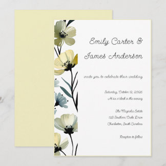 Convite Sage Green & Soft Yellow Botanical Wedding