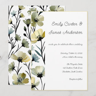 Convite Sage Green & Soft Yellow Botanical Wedding