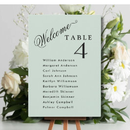 Convite Sage Green Wedating Plan Cards Guest Names
