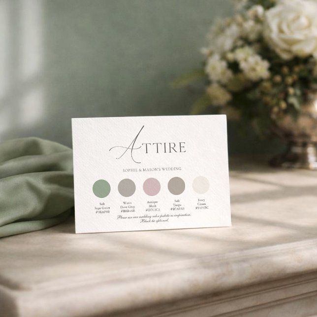 Convite Sage Green Wedding Attire Card (Criador carregado)
