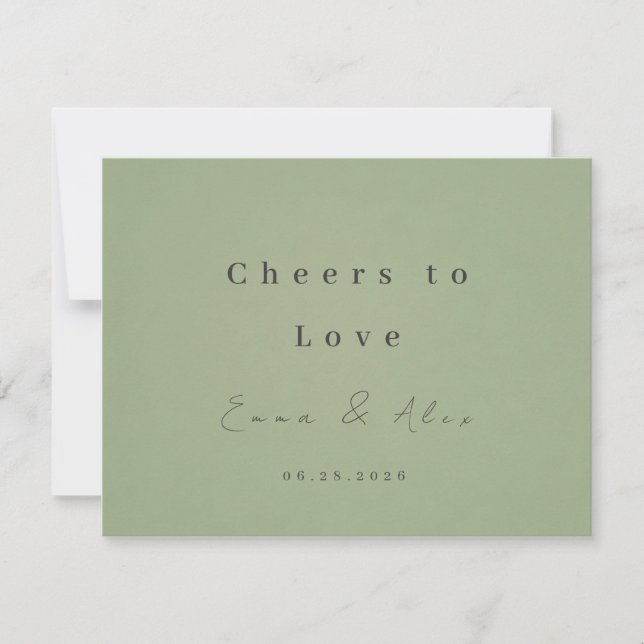Convite Sage Green Wedding Invitation (Frente)