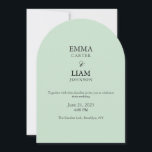 Convite Sage Green Wedding Invitation Minimal Elegant<br><div class="desc">Elegant sage green wedding invitation designed for modern and timeless celebrations. This minimal arch layout features a soft, muted green tone paired with refined typography for a clean and sophisticated look. Perfect for couples who love simple, classy, and nature-inspired wedding themes, this design is fully customizable to suit your special...</div>