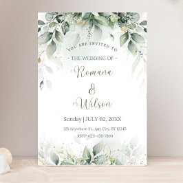 Convite Sage Green Wedding Modelo, Greenery