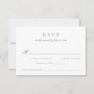 Convite Sage Green Wedding RSVP do Script Elegante Calliog