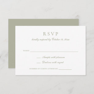 Convite Sage Green Wedding RSVP do Script Elegante Calliog
