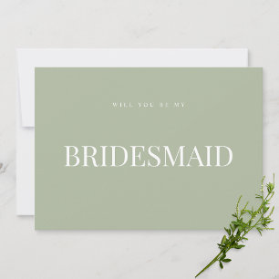 Convite Sage Green Weds, Você Será Minha Carta De Bridesma