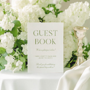 Convite Sage Green & White Weding Sign