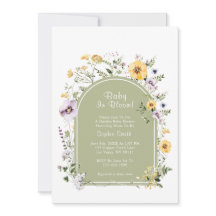 Sage Green Wildflower Baby In BloChá de fraldas