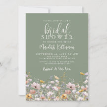 Sage Green Wildflower Bridal Shower