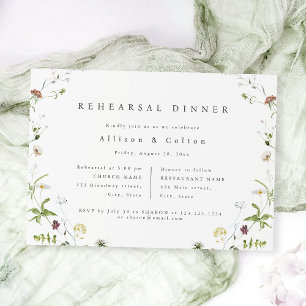 Convite Sage Green Wildflower Rustic Boho Janto de ensaio
