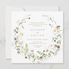 Convite Sage Green Wildflower Rustic Boho Weding