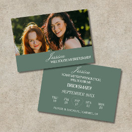 Convite Sage Green Will You Be My Bridesmaid Proposal Card