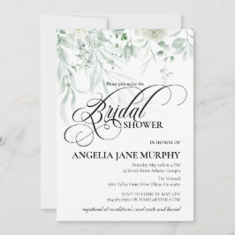 Convite Sage Greenery Bridal Shower Invitation