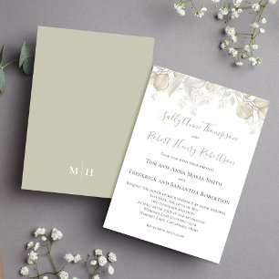 Convite Sage Greenery Elegante Wedding Foles