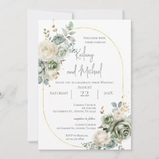 Convite Sage Greenery Wedding Invitation