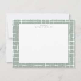 Convite Sage Grid Frame Note Card