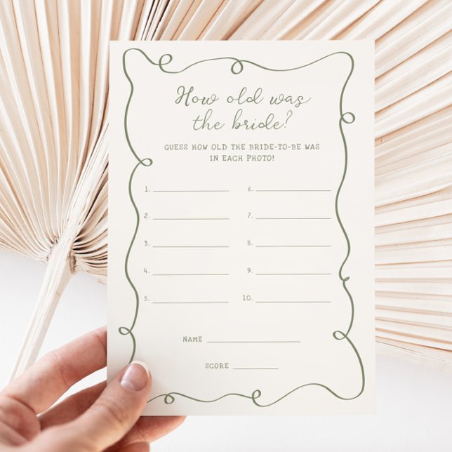 Convite Sage manuscrito Quantos anos tinha a noiva (Criador carregado)