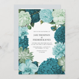 Convite Sage Mint, Ocean Teal & Ice Bluebell Wedding