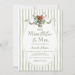 Convite Sage Miss-tletoe para a Sra. Chá de panela de Nata