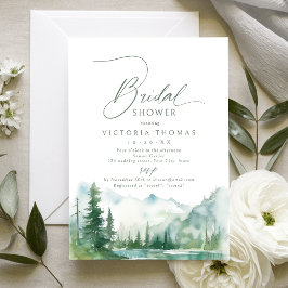 Convite Sage Mountain Forest Rustic Bridal Shower