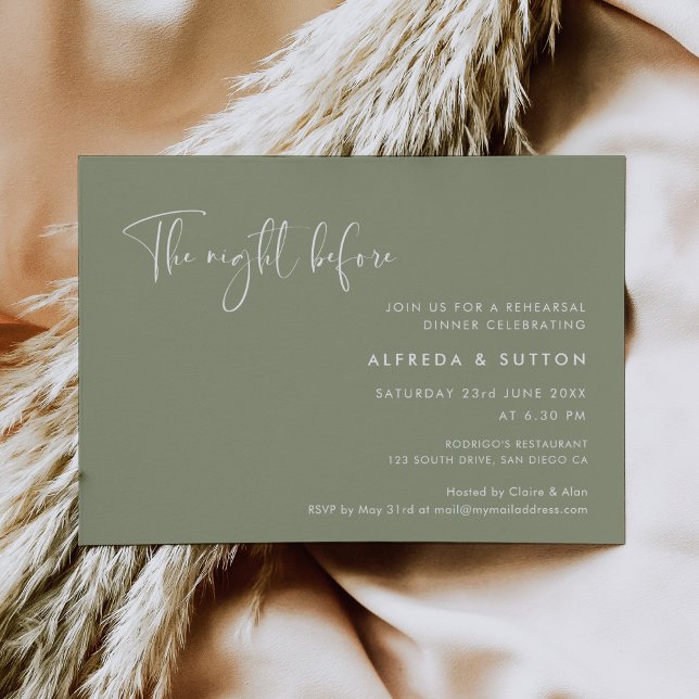 Convite Sage Na noite anterior ao jantar de ensaio (Criador carregado)