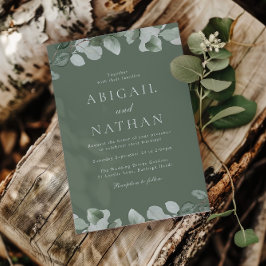 Convite Sage Narrativa Verde Deixa Casamento Elegante
