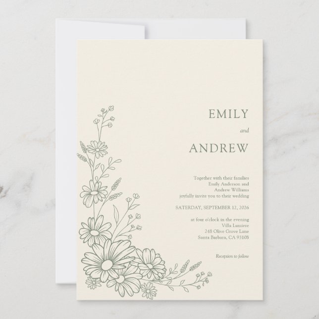 Convite Sage QR Code Botanical Garden All In One Wedding (Frente)