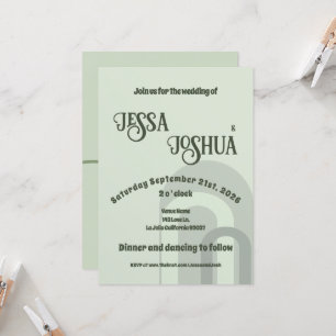 Convite Sage Retro Funky Disco Weding - Bold Modern Divers