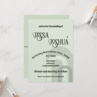 Convite Sage Retro Funky Disco Weding - Bold Modern Divers