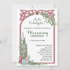 Convite Sage & Rosa Herbal Crystal Buquê Baby Wiccaning