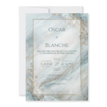 Sage Seafoam Folha Dourada Mármore Casamento
