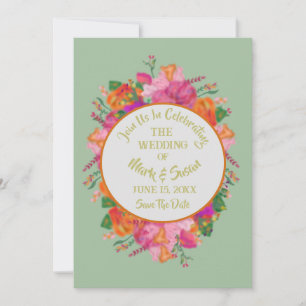 Convite Sage Secret Garden Boho Floral Weding