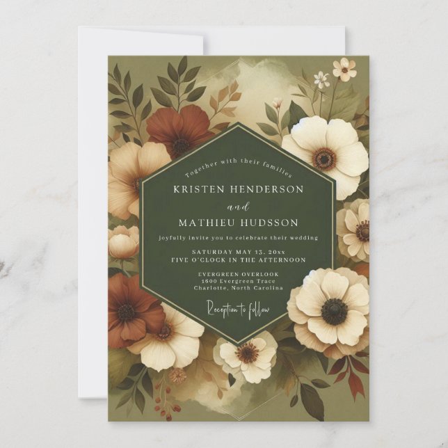 Convite Sage Sienna Autumnal Wedding (Frente)