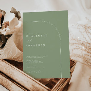 Convite Sage Simple Modern Arch Weding
