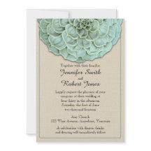 Convite Sage Succulent Wedding