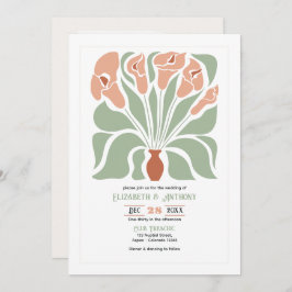 Convite Sage & Terracotta Abstract Floral Boho Wedding