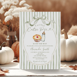 Convite Sage Um Pequeno Chá de fraldas De Pie Gingham Fall