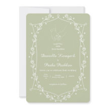 Sage Verde Clássico Floral Minimalista